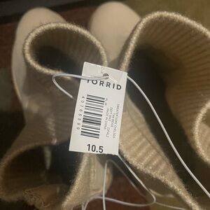 Torrid Cream Knit Ankle Boots